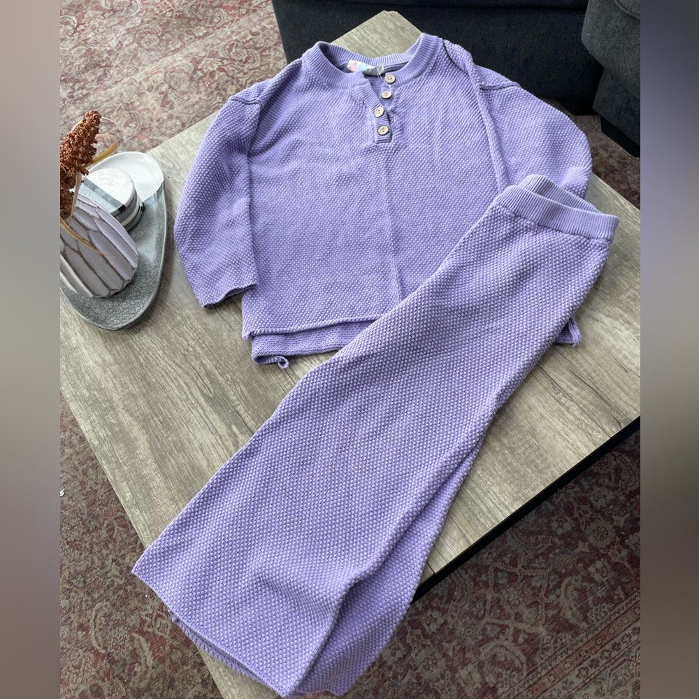 Free People Hailee sweater set, Purple Textured Two-Piece Set